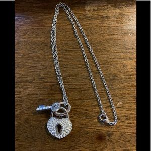 Jewels by Parklane Heart lock & key rhinestone
